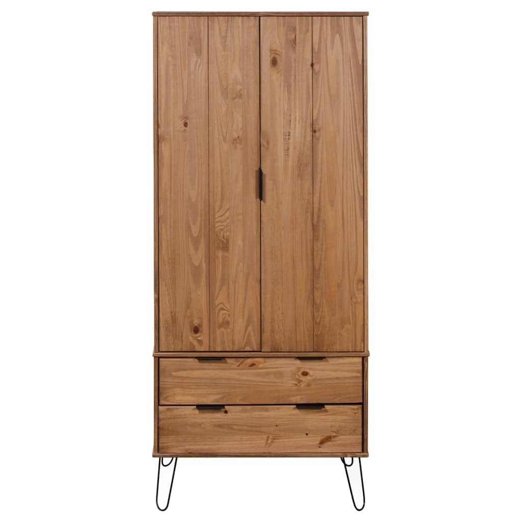 Wardrobe New York Range Light Wood Solid Pine Wood
